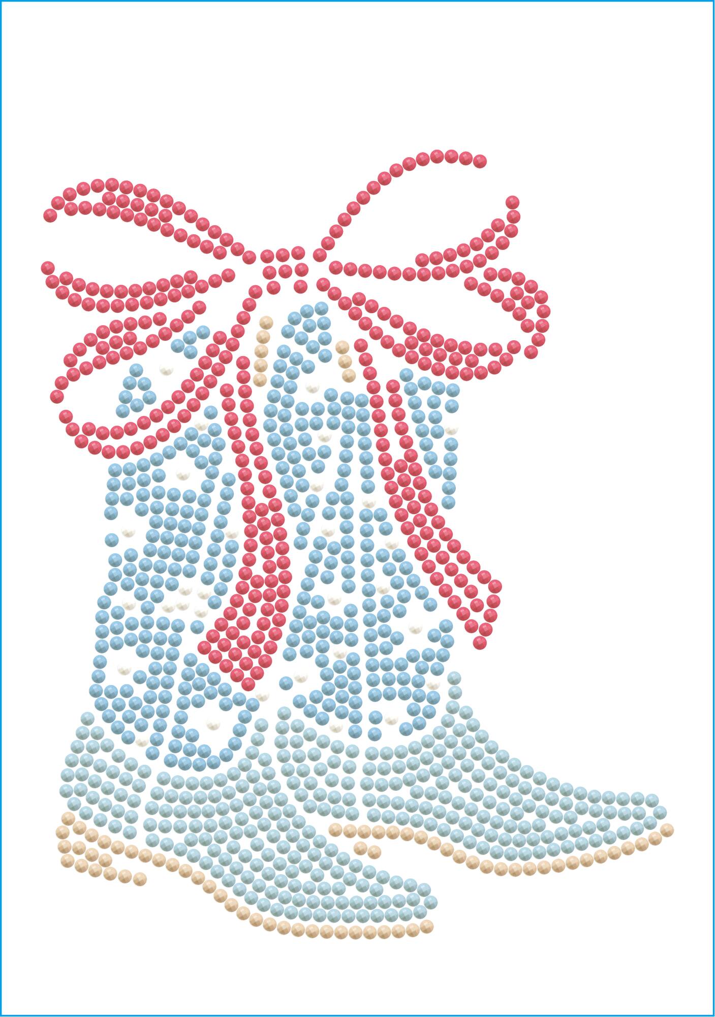 Diamond Dotz® Red, White & Blue Cowgirl Boots Iron-On 'n' Dot Kit